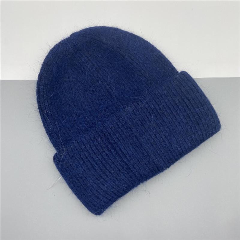 Adult Thick Warm Rabbit Fur Beanie Cap Men Women Solid Knitte Hat Solid Multi Colors Skullies Ski Hip Hop