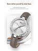 Oufanni Women's Sunburst Quartz Watch with Cowhide Strap – Waterproof, Fan-Shaped Versatile Design, Model 1643.