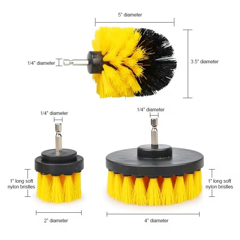 Multi-functional Electric Drill Brush Set Accessories Nylon Scrubber Brush Cleaning Tool For Floor Furniture Kitchen Bathroom