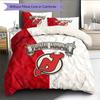 Custom Name New Jersey Devils Pattern Bedding Quilt Set  Home Decoration  Gift (1 * duvet cover + 2 * pillowcase  without core)