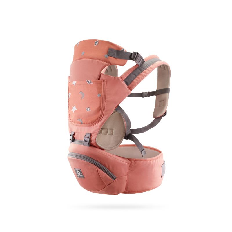 Эргономичная переноска с подушкой для поясницы для младенцев, дышащая переноска-кенгуру, переноска для младенцев с подлокотниками для младенцев Pink розовый