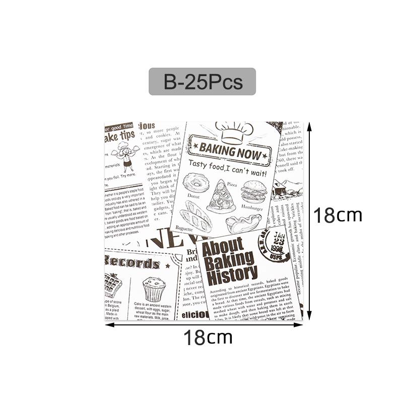 25 Sheets Deli Paper, Grease-Proof Parchment Paper Basket Liners, Food Wrappers for Sandwich, Chip, Burger & Fries, Baking Tools