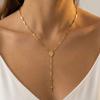 Y-shaped Rosary Necklace, Stainless Steel Cross Chain, Our Lady of Guadalupe Pendant, Dainty Lariat Religious Jewelry