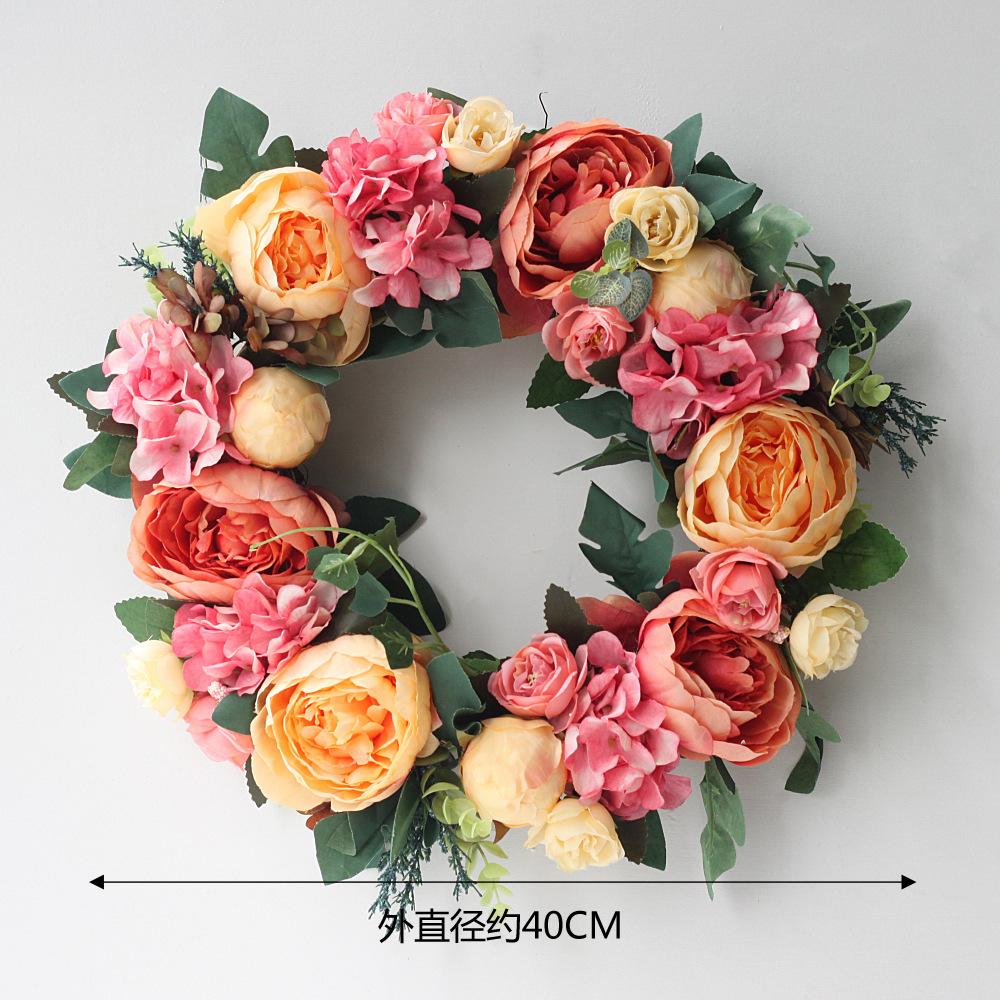 Artificial Peony Wreath Garland Rattan Home Decor Wedding Wreath Flower Home Door Decoration Wedding Centerpieces for Tables