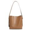 2025 New Autumn/Winter Niche High-End Genuine Leather Women's Bag Cowhide Bucket Bag Large Capacity Shoulder Crossbody Tote Bag