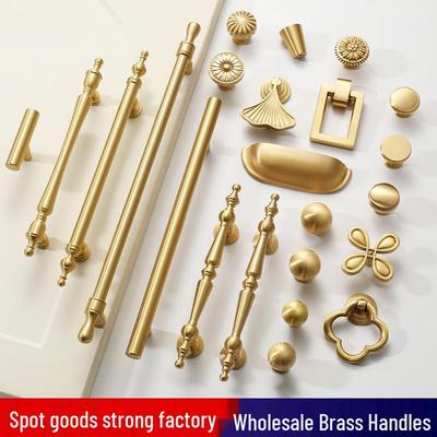 Modern American Style Gold Brass Cabinet and Wardrobe Handle