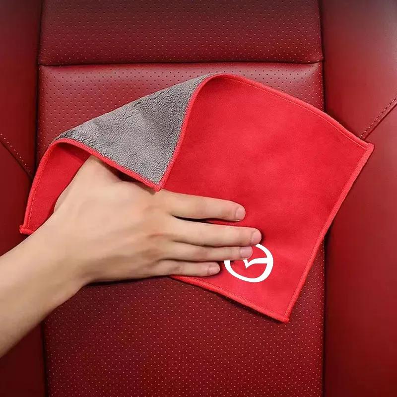Microfiber Car Drying Towel Suede Coral Velvet Car Cleaning Cloth For Mazda 2 3 4 5 6 7 8 323 626 CX3 CX5 CX7 CX9 RX8 MX3 MX5 NH8