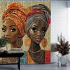 Vibrant African-Themed Shower Curtain: Water-Resistant, Non-Woven Fabric, Machine Washable, Ideal For Home And Hotel Bathrooms.