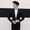 Giacca da abito per uso quotidiano da uomo Elegante da uomo Slim Fit Business per Matrimonio Festa Serale Cappotto da abito a un bottone con tasche