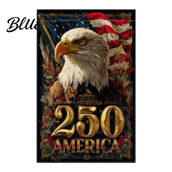 Porch Patriotic Flag 250th Anniversary America Garden 250 Years of Freedom Banner Red Gold Navy 4th July Yard Sign for Independence Day Memorial Gift