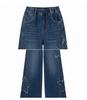 Girls' Star Appliqué Wide-Leg Denim Pants - Autumn 2026 Collection, Versatile Straight-Leg for Medium and Large Children