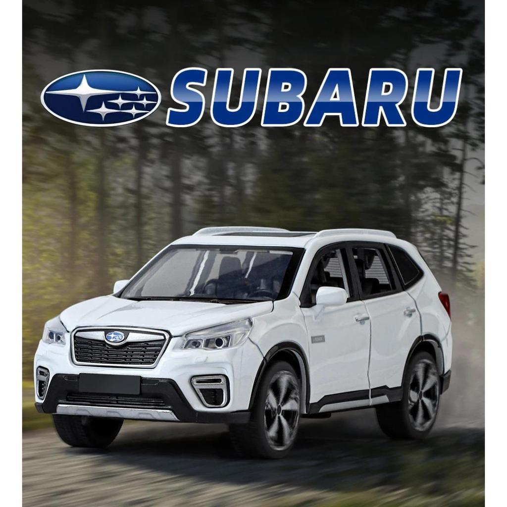 1/32 Subaru Forester SUV Alloy Off-Road Vehicle Miniature Scale Model Car Diecast Metal Sound and Light Collection Children Toy Gift