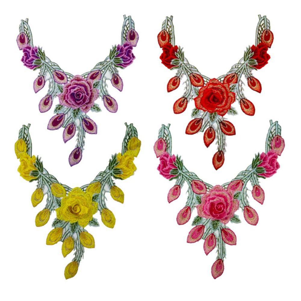 Detachable Embroidery Flower Applique 24cm X 34cm Floral Patches  Crafts Clothing Accessories