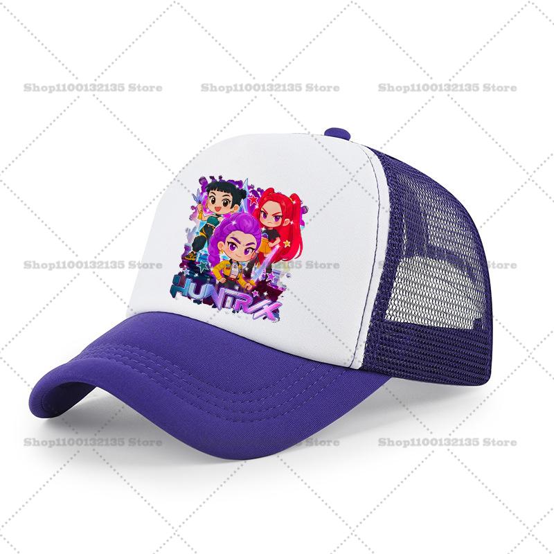 KPoP Demon Hunter Summer Baseball Cap Cartoon Anime Print Hat Boy Girl Breathable Kid Hat HipHop NetCap Kawaii Kids Toy Gift