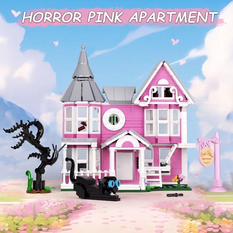 Limited-Time Offer Ghost Mother Figurine Pink Palace Building Block Puzzle Toy - Special Birthday Gift for Girls