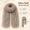 Double-Sided Faux Fur Scarf Thickened Neck Warmer New Plush Scarf  Winter Wear