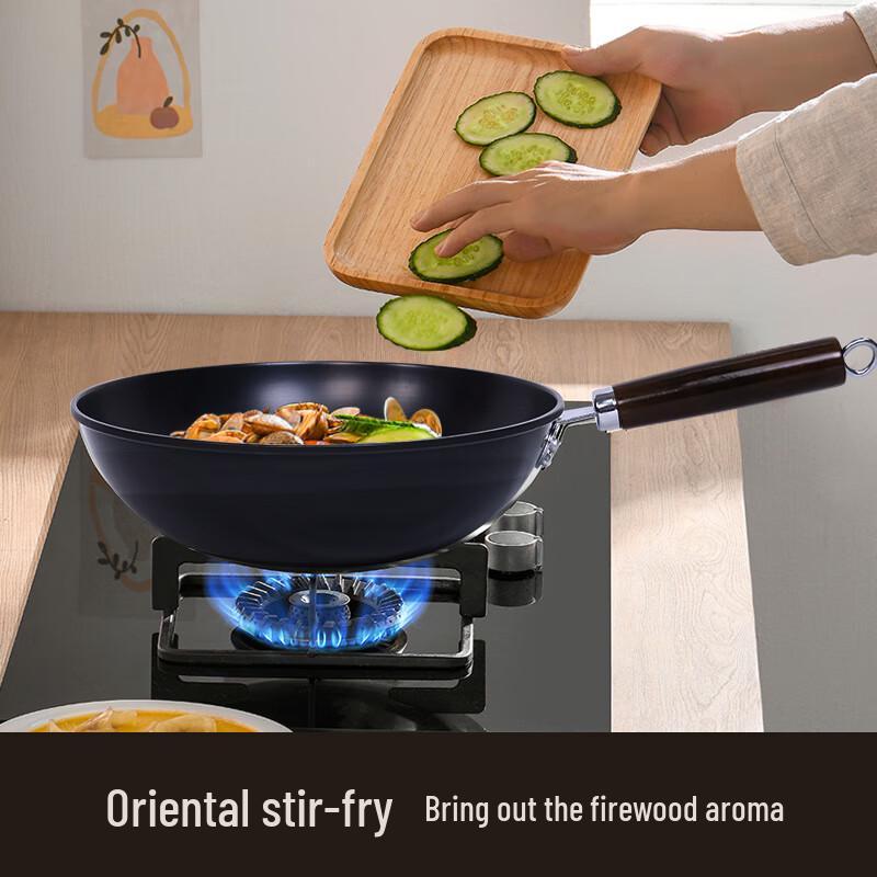 

TIBORANG Hand-Forged Iron Wok 3-Piece Set 32cm