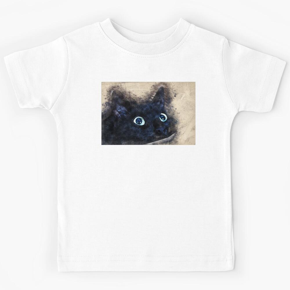 black kitty Kids T-Shirt 150