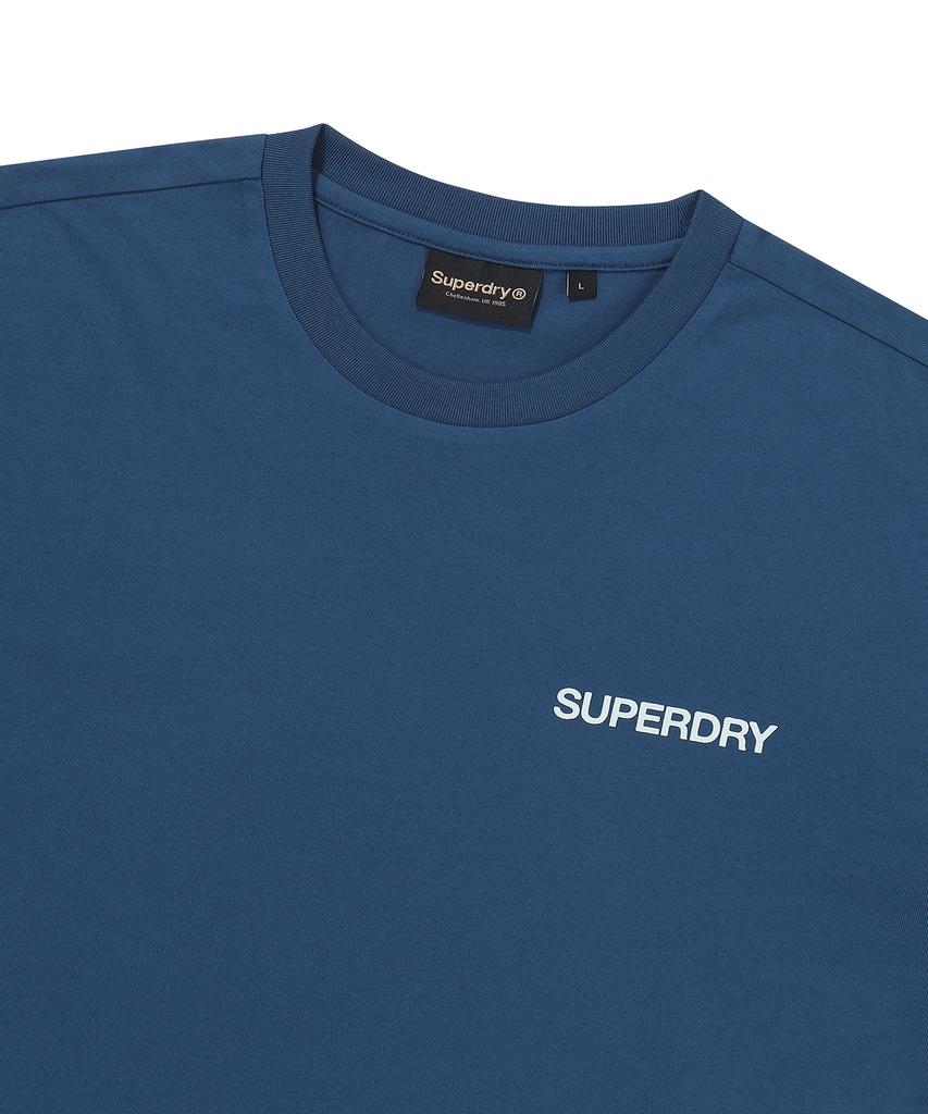 Syupeodeulai Work Label Graphic Short Sleeve T-Shirt Dark Blue Sduiscq71Dbl