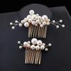 Gold Pearl Hair Comb Flower Wedding Headwear Luxury Hair Fork  Headpiece