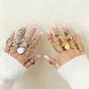 10Pcs/Sets Hiphop Irregular Hollow Arc-Shaped Rings for Women Men Punk Gothic Smooth Opening Rings Set Party Jewelry Accessories