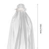 Pearl Beaded Bride Long Veil with Flower Applique Veil Photography Sheer Tulles