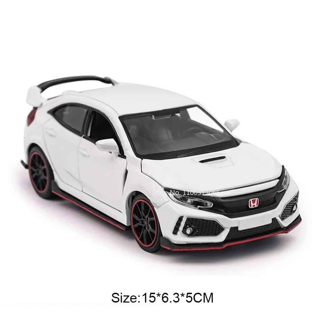1:32 McLaren 600LT Honda CivicType-R Toys Cars Model Light Sound Miniature Car Wheel Pull Back Supercar for Boys Collection Fun