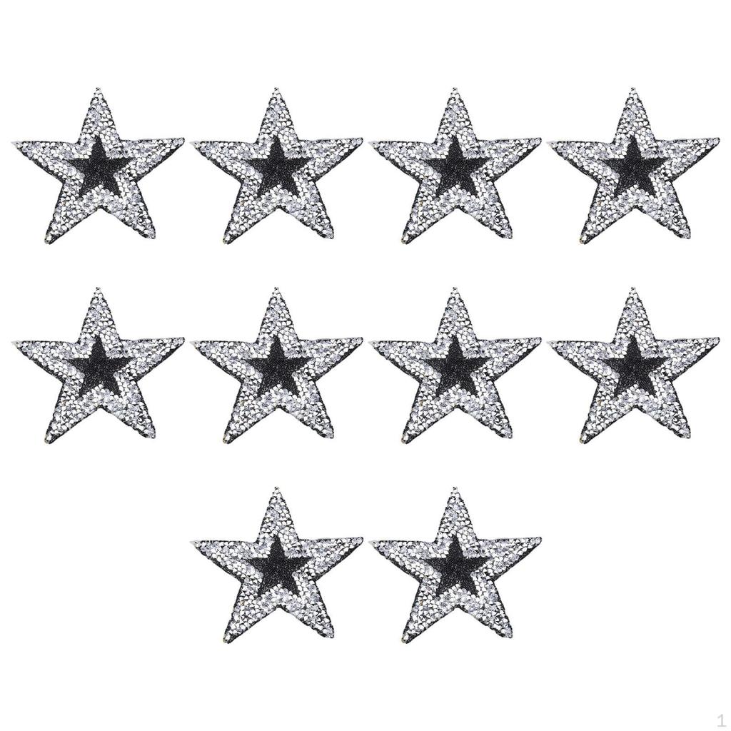 10 Pieces Rhinestone Patches Appliques Badge for Pants Clothing Sewing Accessories