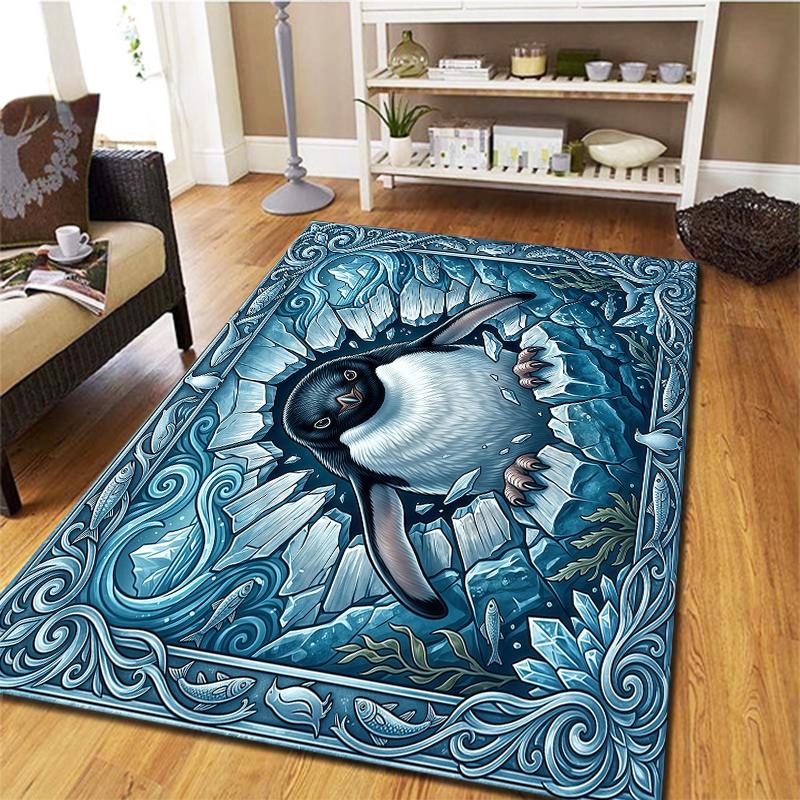 Animal drilling black panther Carpet Rug for Living Room Bedroom Home Sofa Decoration,Kids play Non-slip Floor Mat