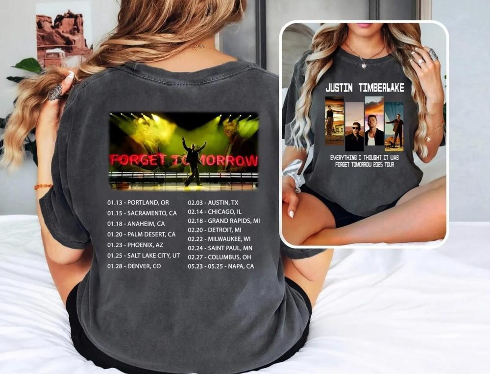 Justin Timberlake Tour 2025 Shirt  Forget Tomorrow World Tour 2025 Unisex T-Shirt S