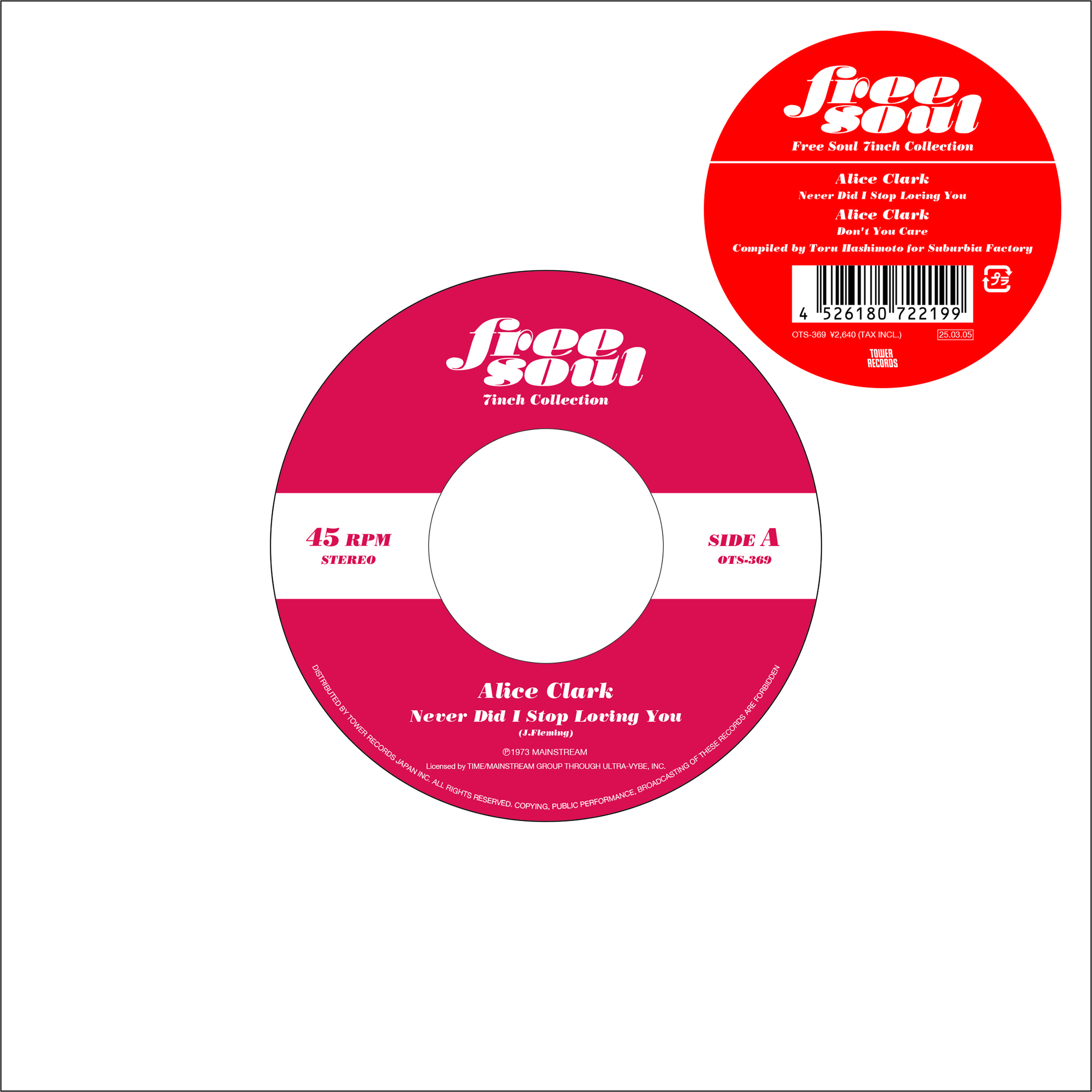 

7inch Record ALICE CLARK - Never Did I Stop Loving You / Don t OTS369 TOWER RECORDS L 2025 Japan Soul/Funk