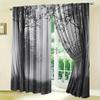 2PCS Blackout Curtains Misty Forest Gothic Print Polyester Rod Pocket Top for Bedroom Living Room Home Decor