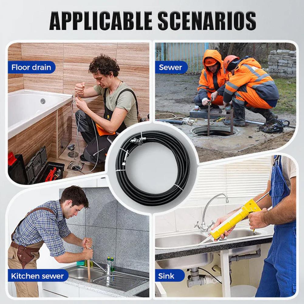 Electric Special Tool For Dredging Sewers Solid Chain Spring Adjustment Unclog Pipeline Oil Stains And Blockages