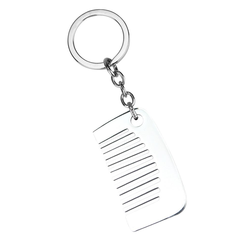 Portable Metal Keychain Pocket Comb Pendant with Keyring Hair Stylists Tool Charm Key Holder Trendy Gift for Girls