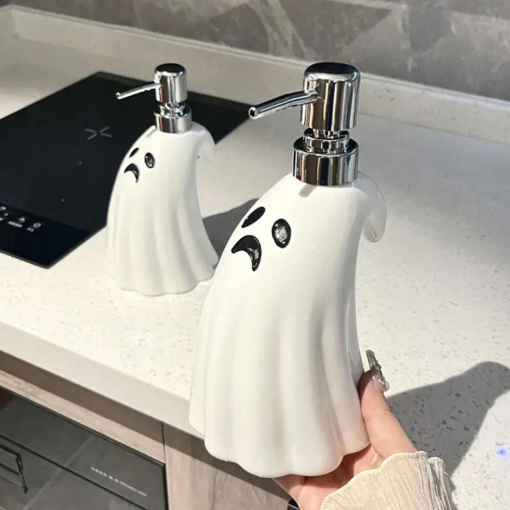 Halloween Ghost Soap Dispenser Ceramic Soap Dish Deko 400 Ml