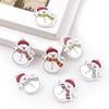 50/100Pcs Mixed Cartoon Snowman Buttons Christmas Wooden Snowman Buttons Flat Back Buttons Handmade Sewing Home Decoration DIY