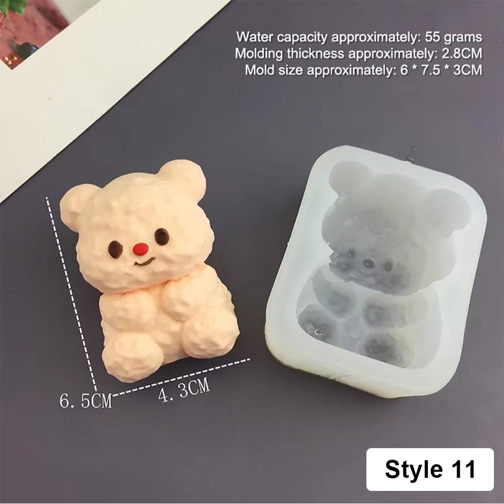 1Pcs Animal Bunny Kitten Silicone Mold Multifunctional Cute Candle Mold Cartoon Baking Mould