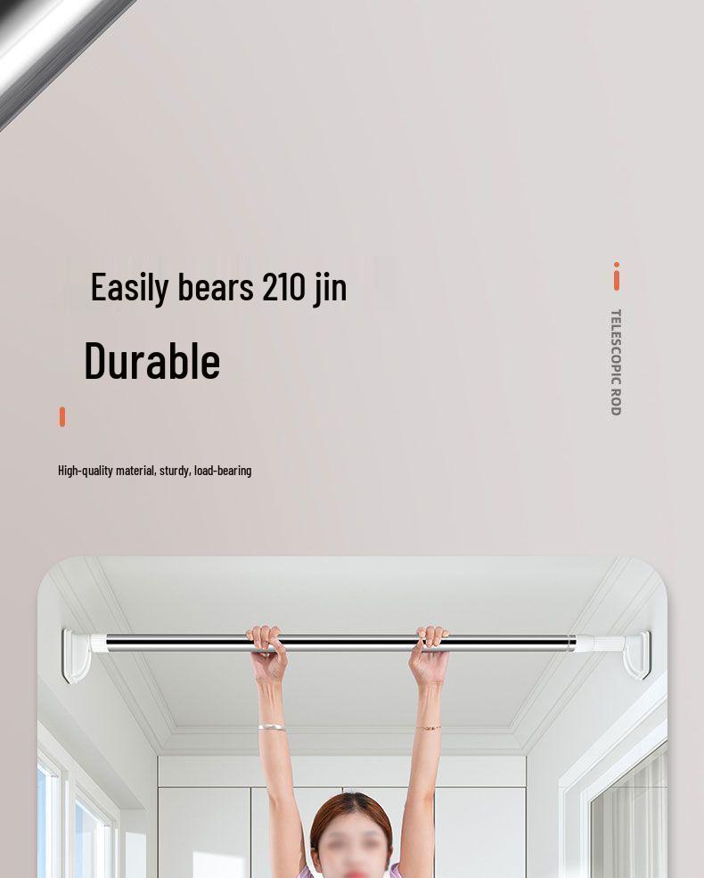 No-Drill Telescopic Clothes Drying & Hanging Rod - Anti-Slip Shower, Curtain & Wardrobe Solution