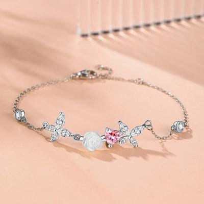 Original Butterfly Dance Flower Bracelet Women's Flower New High-end Versatile Hand Jewelry