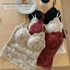 6099 French Style Lace Camisole with Fixed Cup for Women - Reduces Side Breast Bulge