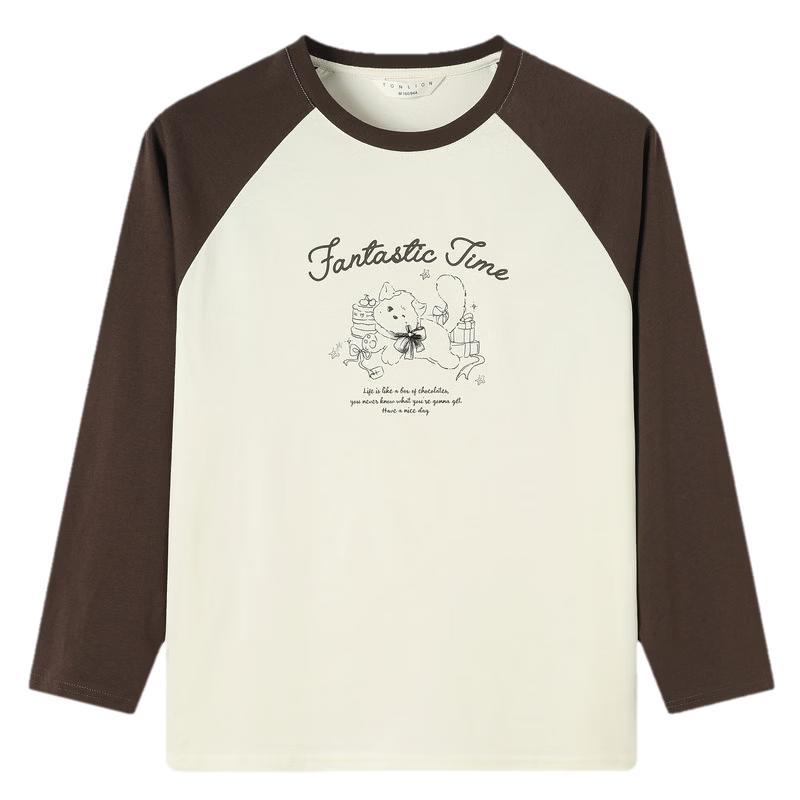 TonLion Women s 2026 Spring Raglan Long Sleeve T-Shirt L