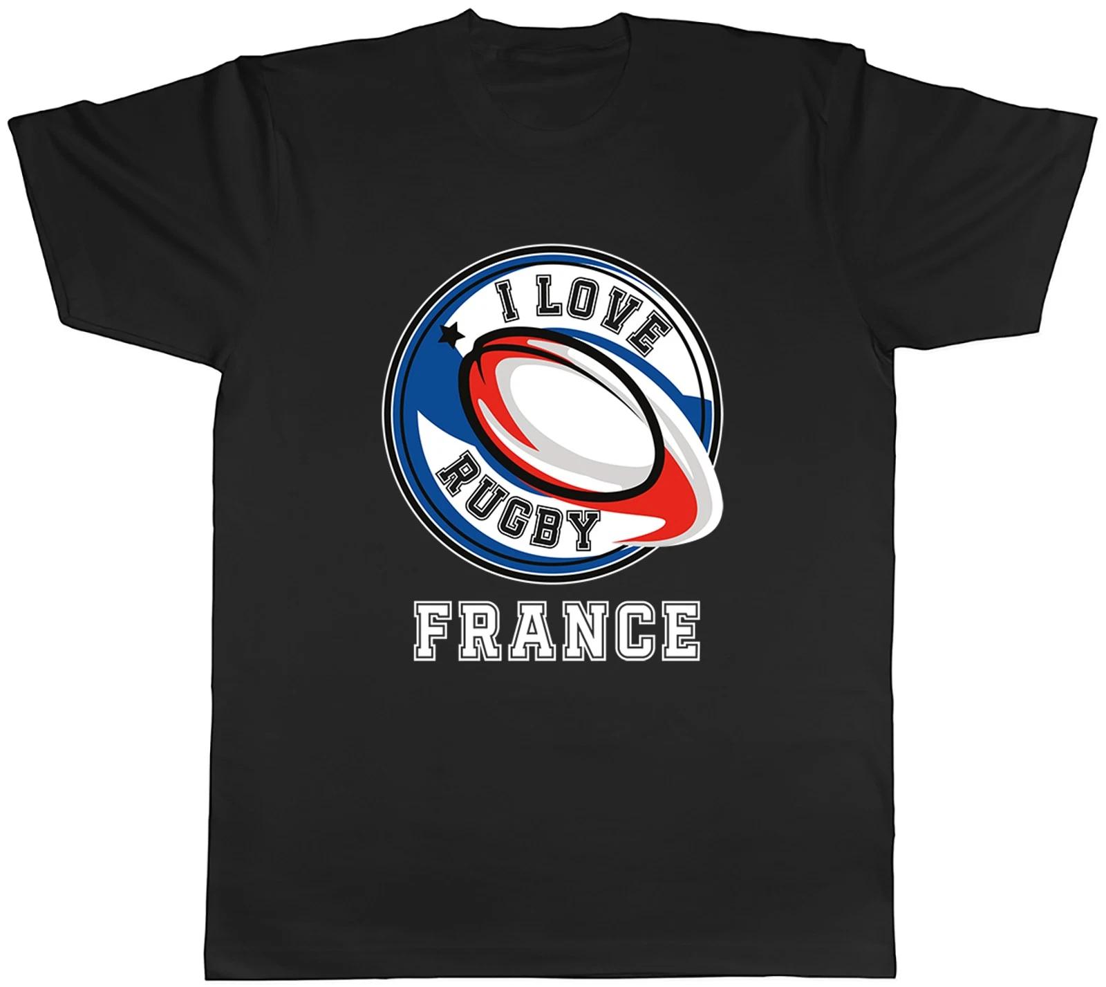 I Love Rugby France Fan Supporter Mens T-Shirt Tee Gift Top M