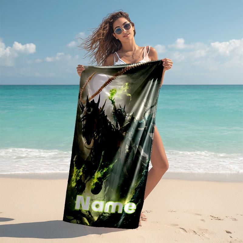 Personalized customized proof beach towel with World of Warcraft pattern - soft, absorbent,quick-drying,perfect swimming,camping&bathing