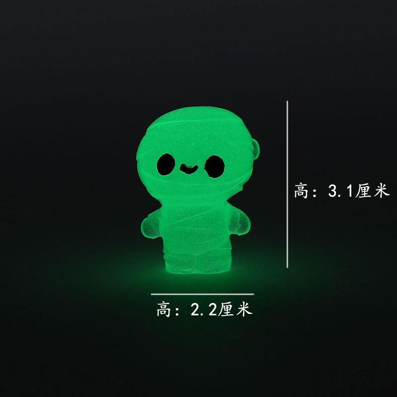 Decor Mini Luminous Ghost Ornament Halloween Decoration Coffin Pumpkin Bat Glowing Home Decoration Micro Miniature Decoration