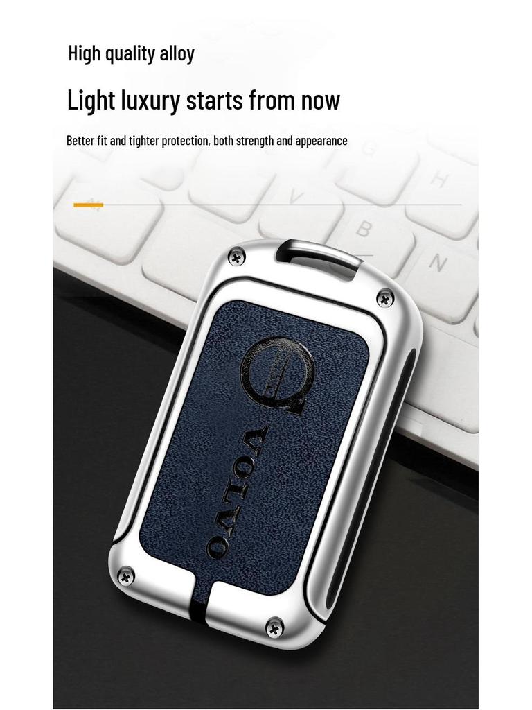 Pouzdro na klíče pro Volvo řady XC: S60, XC60, XC90, S90, V60, V90, XC40 - Špičkový ochranný kovový obal s přezkou