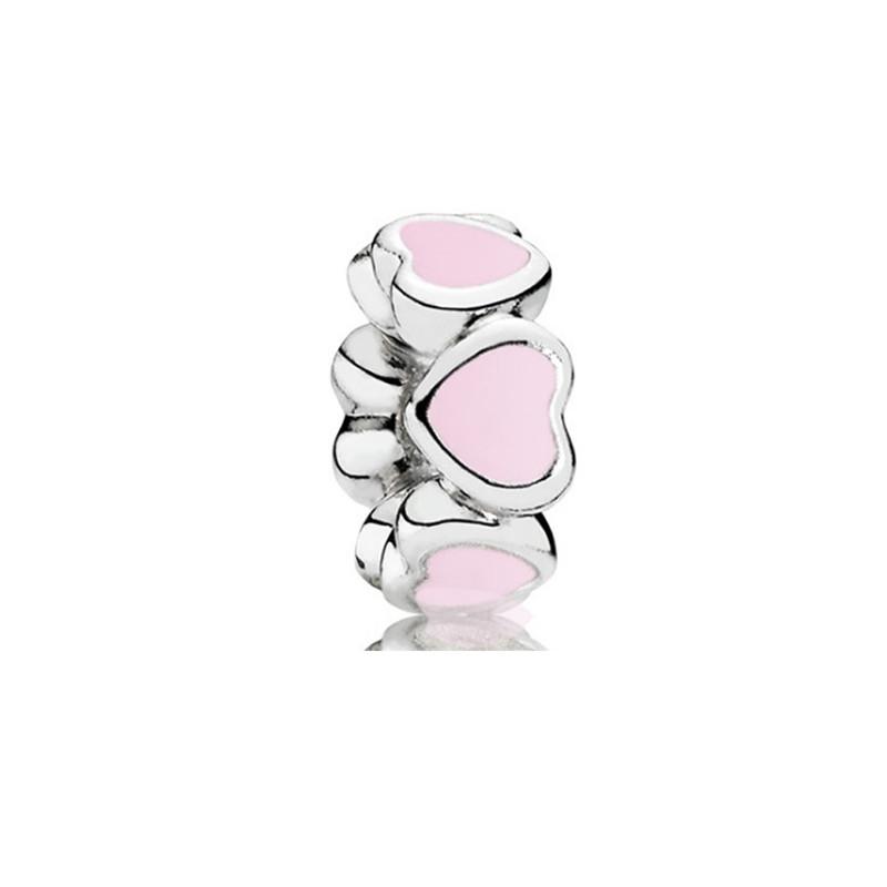 925 Silver-Plated Charms Jewelry Gift Sparkling Pink Air Balloon&Cherry Blossom Dangle Bead Fit Original Silver Bracelet