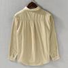 Japanese Simple Cotton Casual Shirt Men Long Sleeve Loose Double Pocket Cargo Shirt Spring Coat