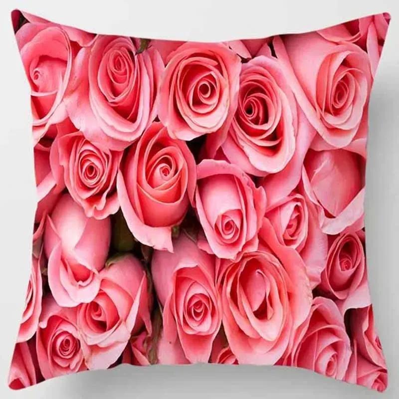 Sofa Bedroom Car Decoration Pillowcase Yellow Rose Print Pattern Cushion Cover Suitable For Home Living Room