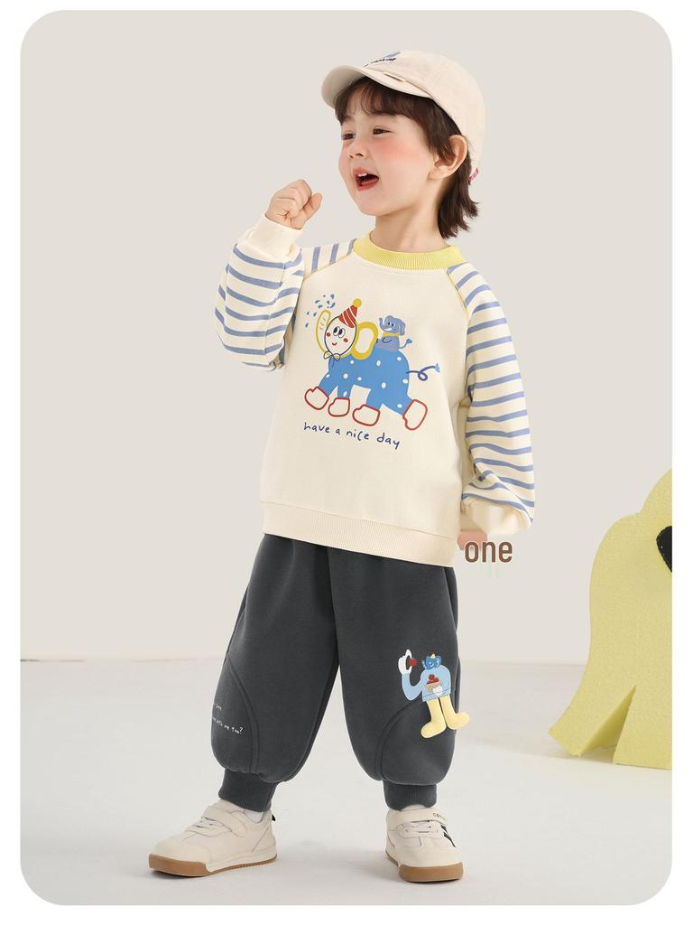 Kaka Panda Kids' Round Neck Sweatshirt - Boys' & Girls' Spring Casual Top