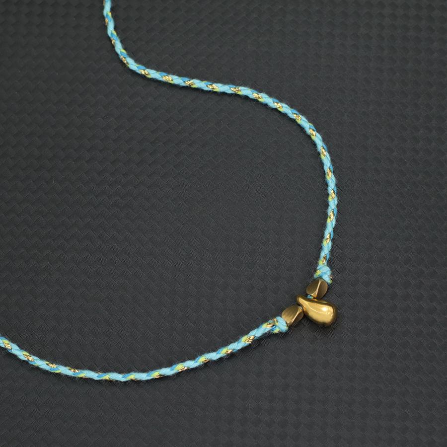 New Women Necklace Handmade Braided 2mm Thin Rope Collar Gold Color Water Droplet Beach Leisure Neck Accessories Gift For Her